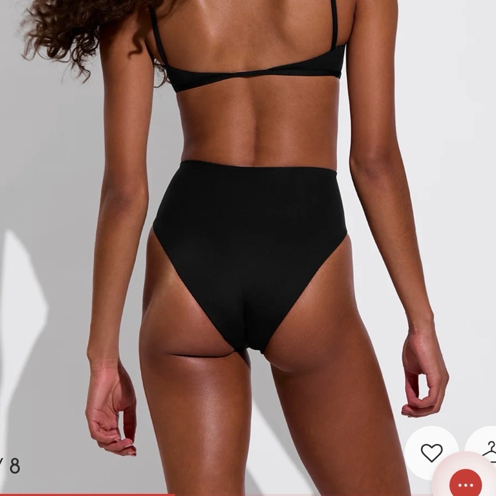 LEFT ON FRIDAY - hi hi bottom - Jet black - Small - high rise bikini bottom